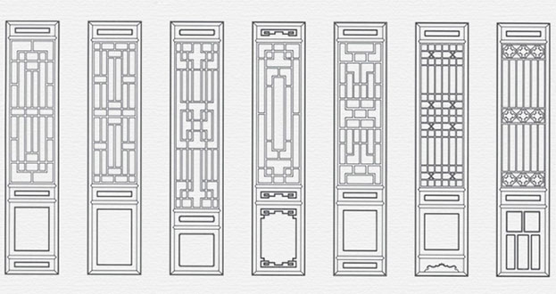 泽普常用中式仿古花窗图案隔断设计图